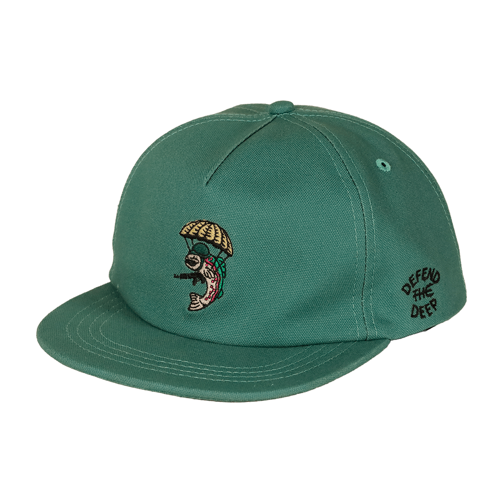 Defend the Deep Paratrooper 100% Organic Cotton Strapback | Emerald