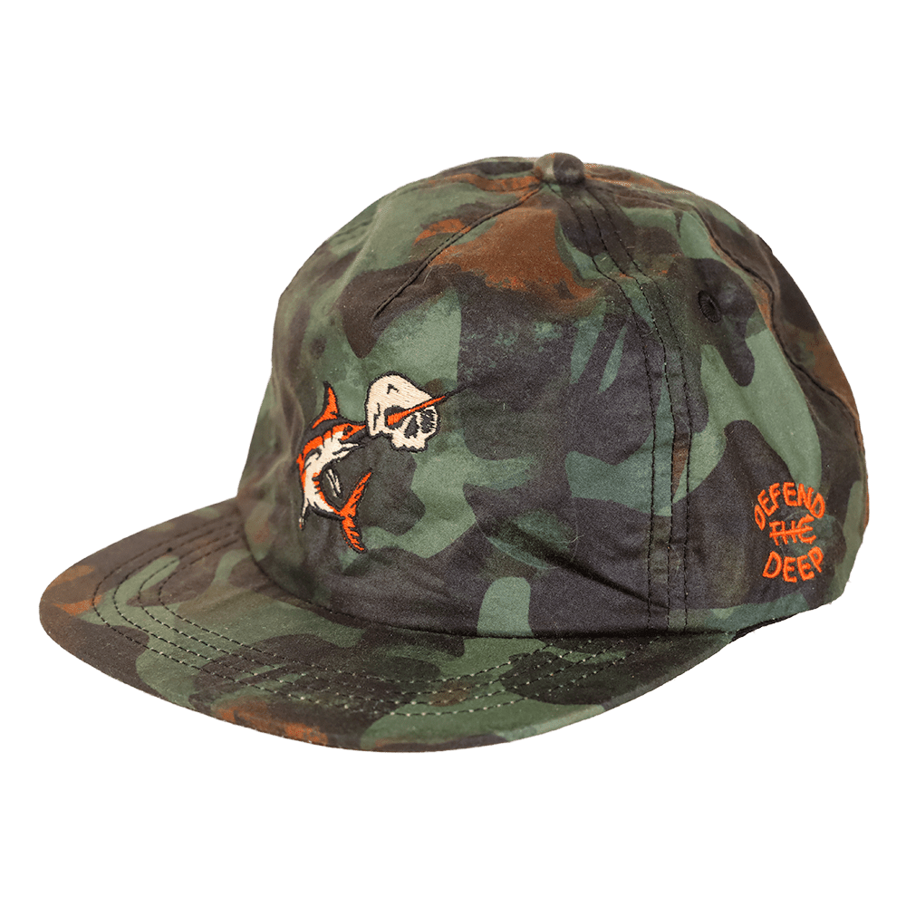 Defend the Deep Swordfish DryTek Waxed Canvas Strapback | Kelp Camo