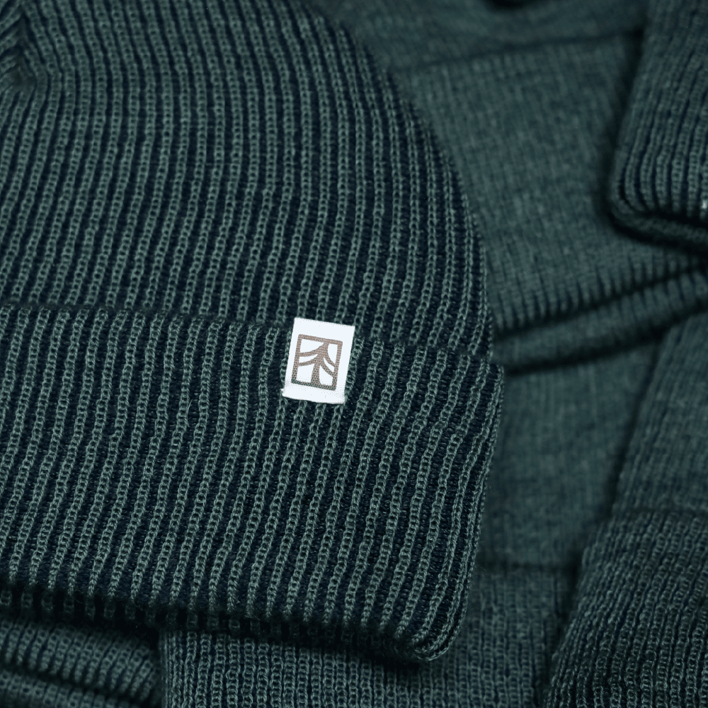 Rustek 100% Merino Wool Watch Cap | Green/Black Stripe