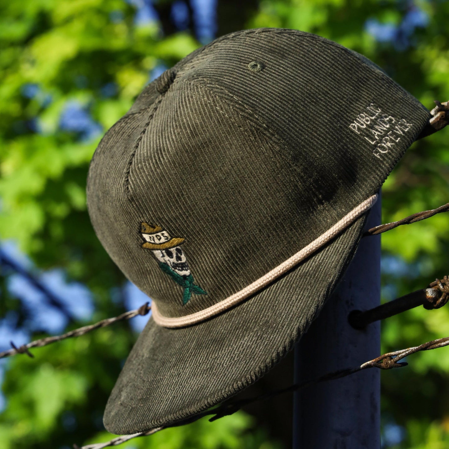 "Public Lands Forever" Hemp Corduroy Strapback | Green