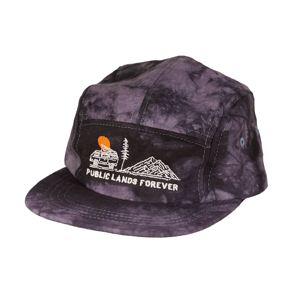 Public Lands Forever Shibori Strapback | Charcoal Purple/Black