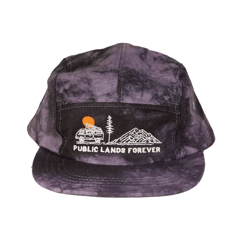 Public Lands Forever Shibori Strapback | Charcoal Purple/Black