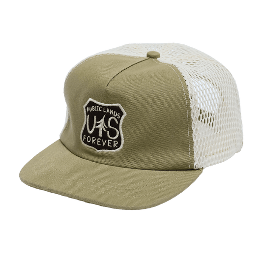 Public Lands Forever Trucker| Khaki