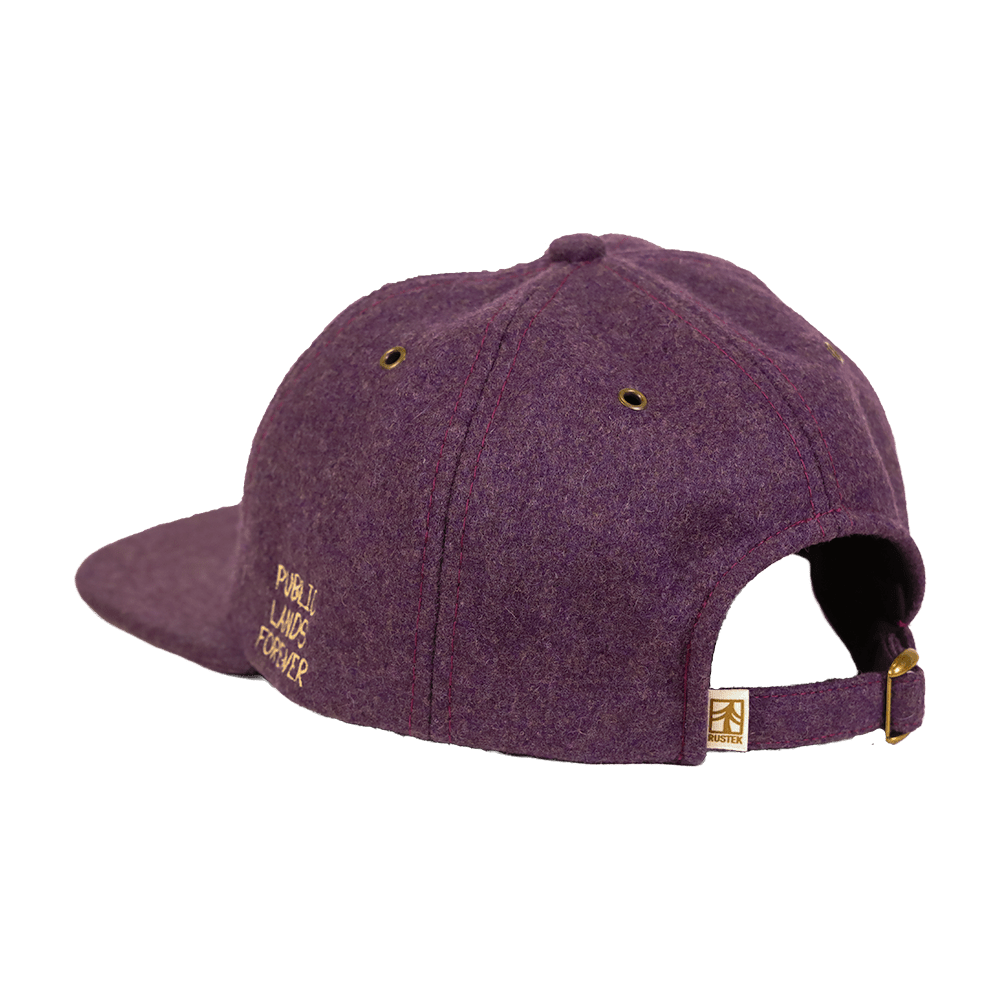 Public Lands Forever 100% Wool Loden Strapback | Mulberry