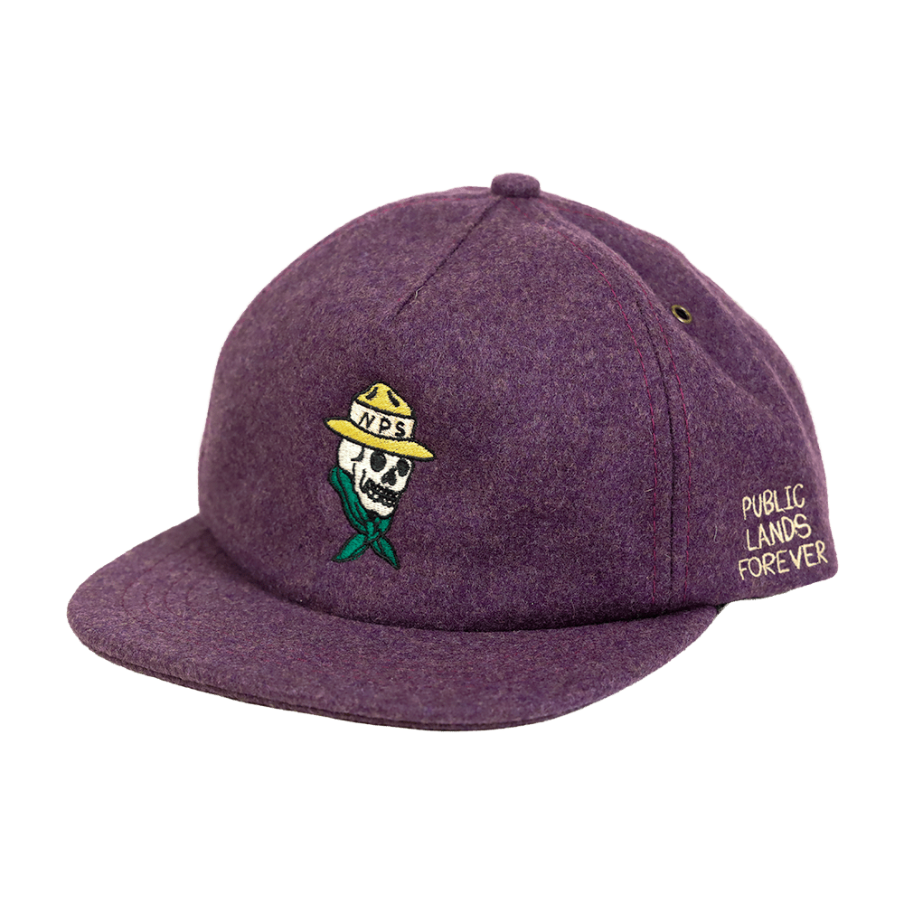 Public Lands Forever 100% Wool Loden Strapback | Mulberry