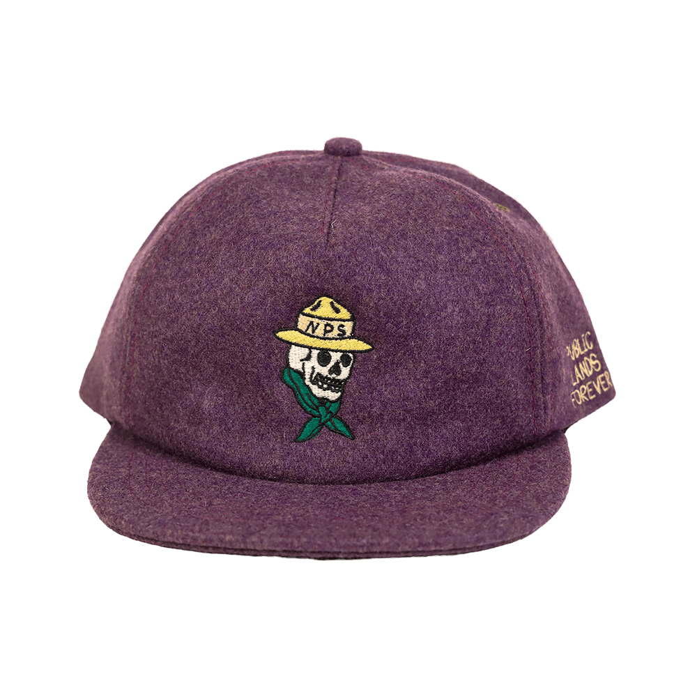 Public Lands Forever 100% Wool Loden Strapback | Mulberry