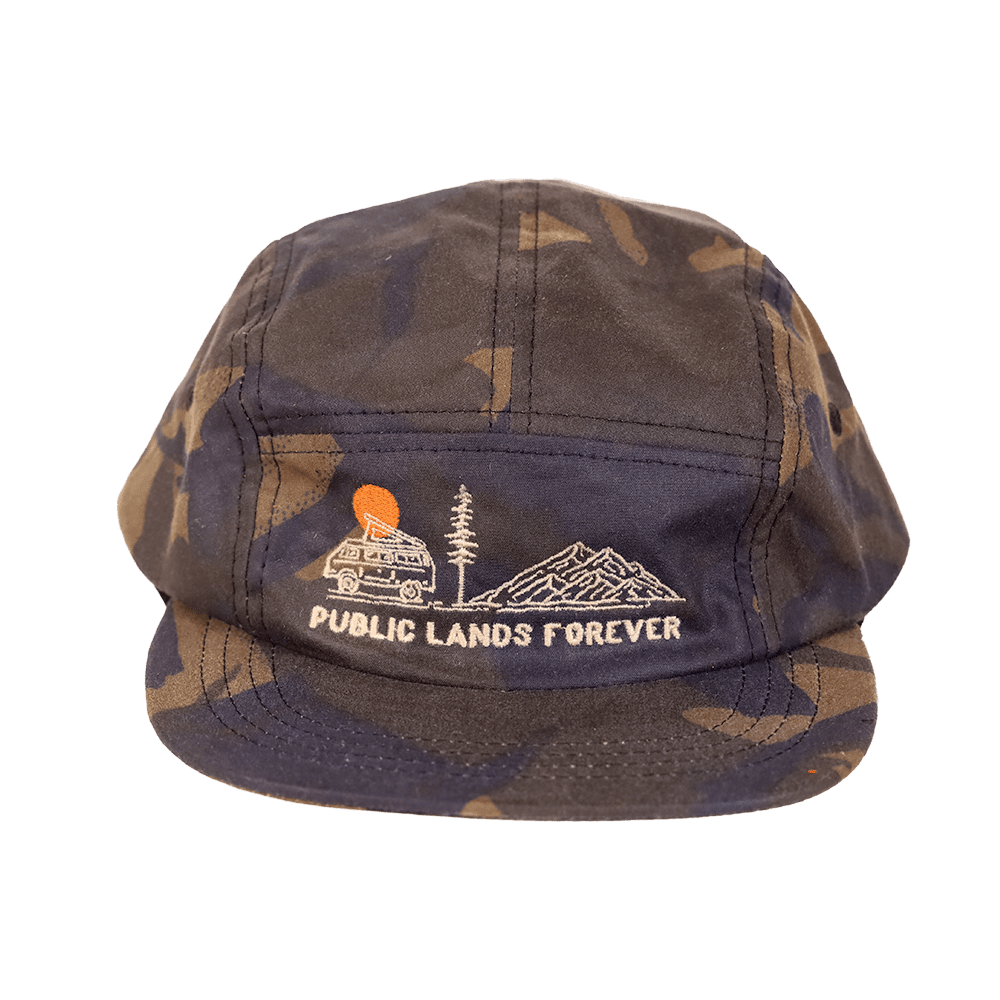 Public Lands Forever DryTek Waxed Canvas Camp Cap | Bark Camo