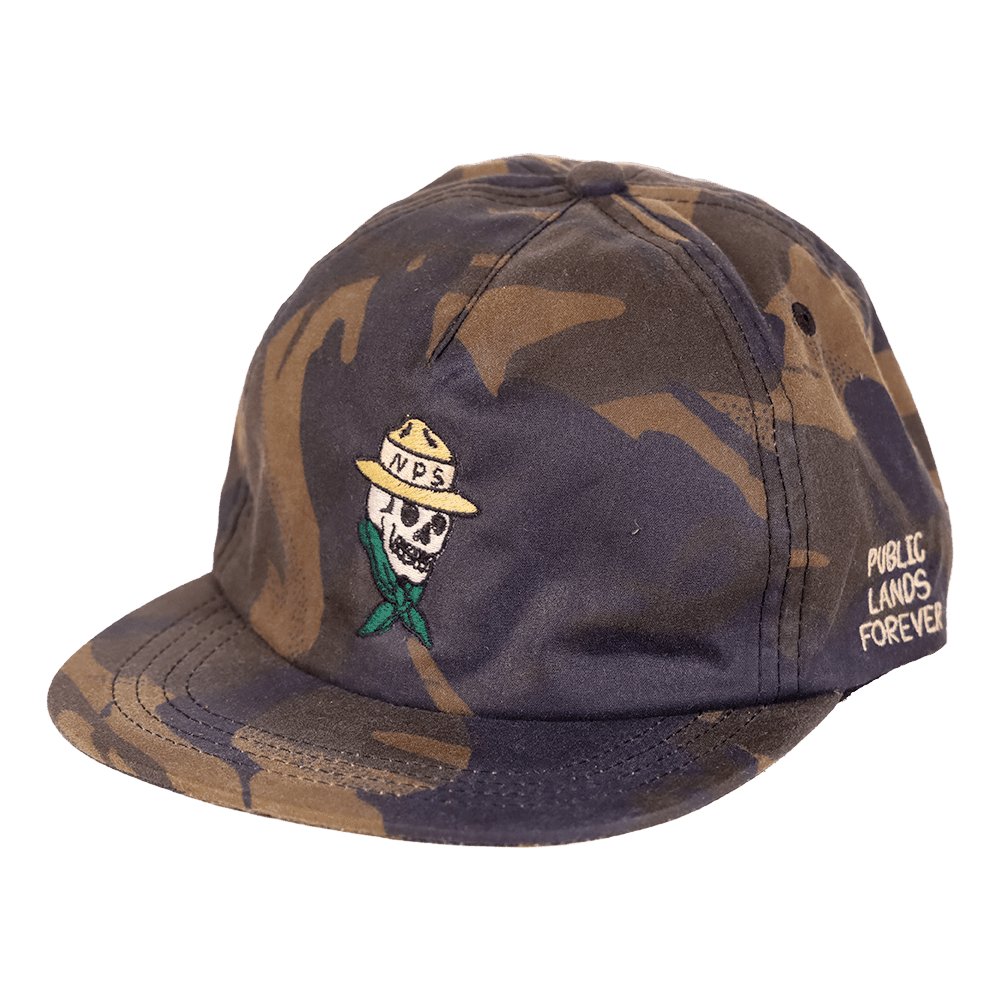 Public Lands Forever DryTek Waxed Canvas Strapback | Bark Camo