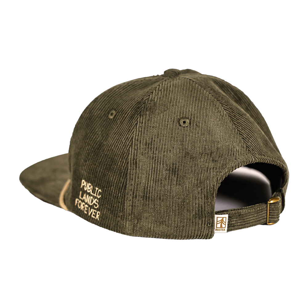 "Public Lands Forever" Hemp Corduroy Strapback | Green