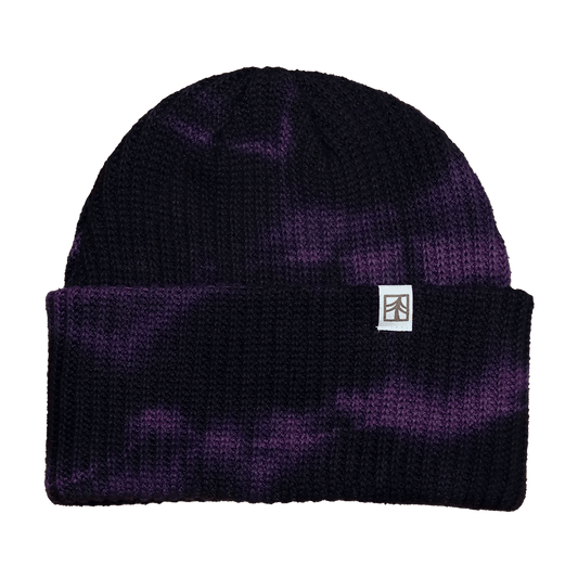Rustek 100% Organic Cotton Beanie | Purple Smoke Tie Dye
