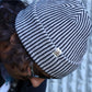 Rustek Recycled Cotton Stripe Beanie | Black/Khaki *** PRE-SALE SHIPS 1/14/26 ***