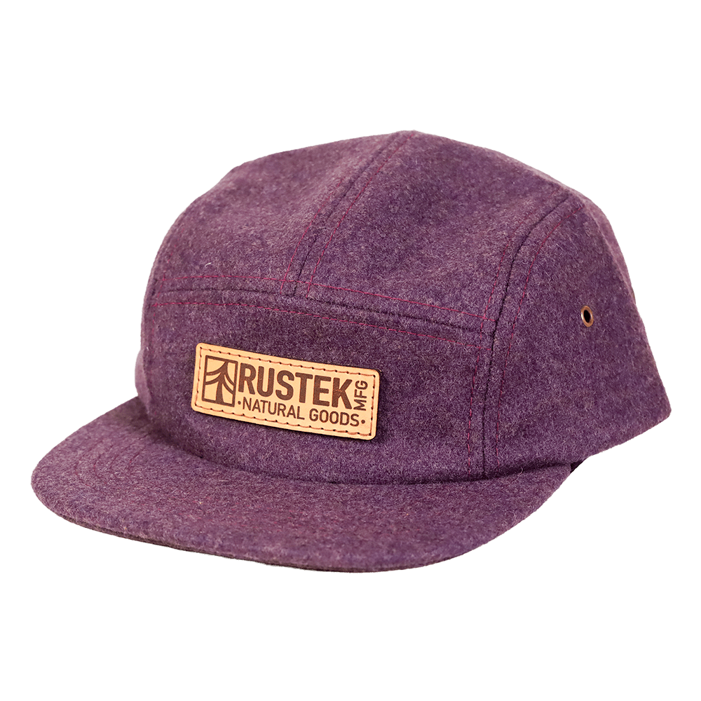 Rustek MFG 100% Wool Loden Camp Cap | Mulberry