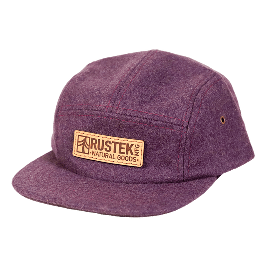 Rustek MFG 100% Wool Loden Camp Cap | Mulberry