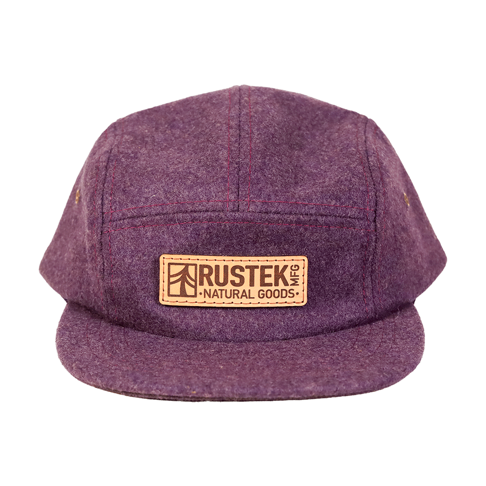 Rustek MFG 100% Wool Loden Camp Cap | Mulberry