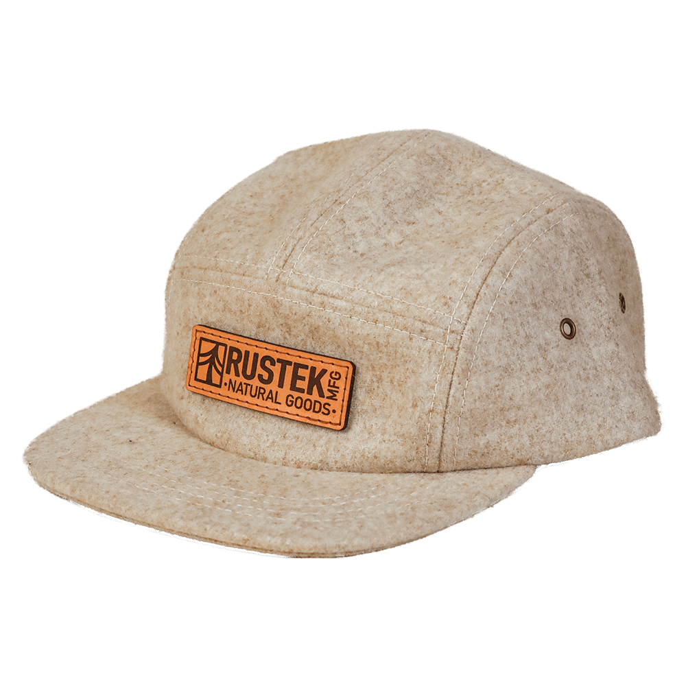 Rustek MFG 100% Wool Loden Camp Cap | Oatmeal