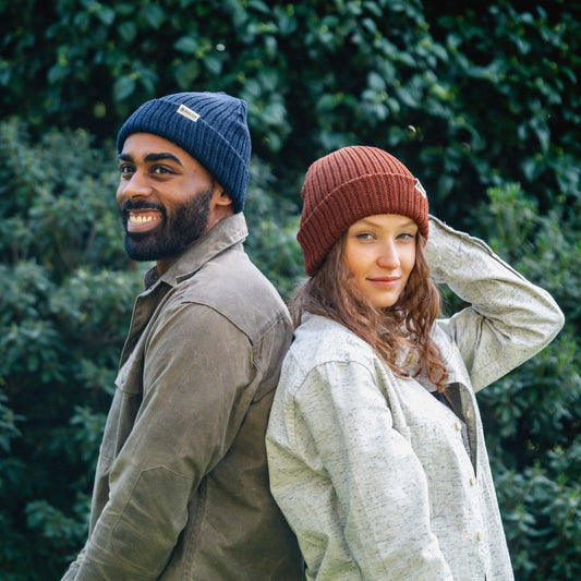 Rustek Double Rib 100% Merino Wool Beanie | Navy