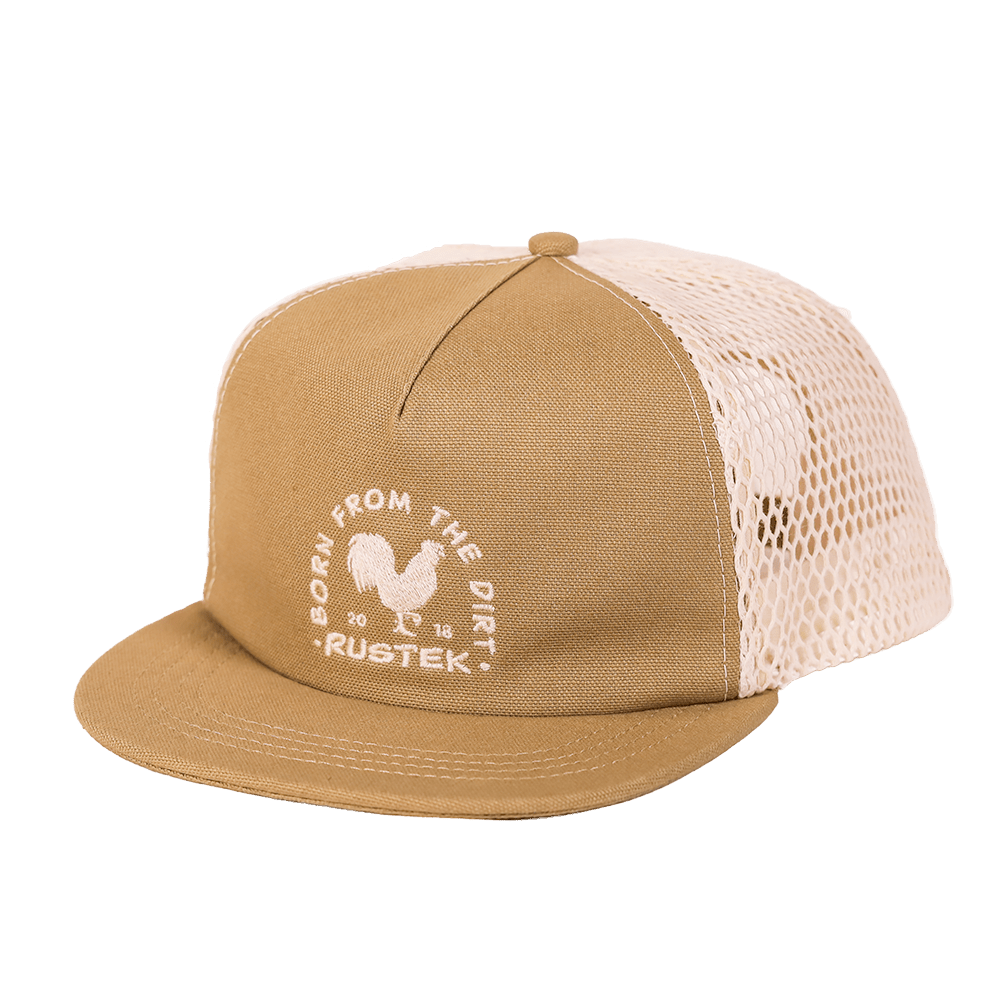 Rustek Farms 100% Organic Cotton Trucker Cap | Tan