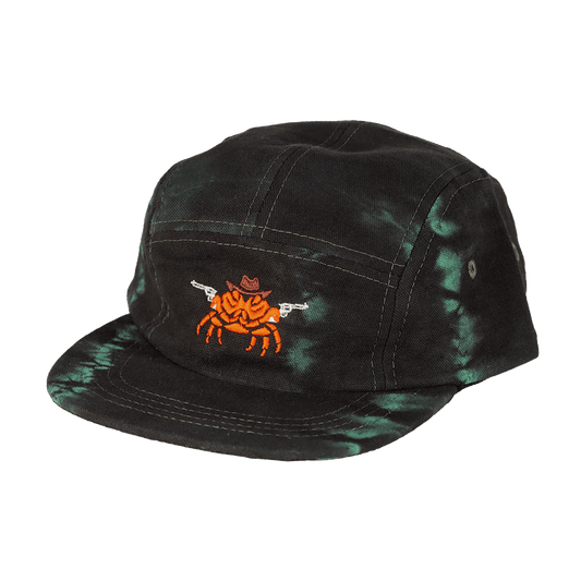 Crabby Defend the Deep Shibori Camp Cap | Green/Black