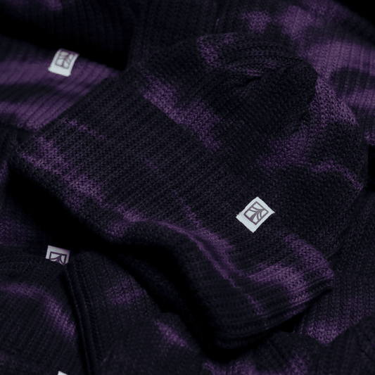 Rustek 100% Organic Cotton Beanie | Purple Smoke Tie Dye