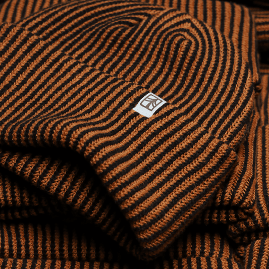 Rustek Recycled Cotton Stripe Beanie | Tiger Stripe