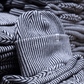 Rustek Recycled Cotton Stripe Beanie | Black/Lilac