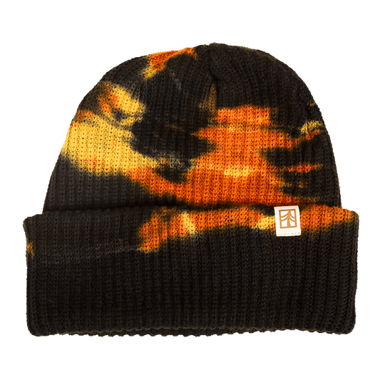 Rustek 100% Organic Cotton Beanie | Fire Tie Dye *** PRE-SALE SHIPS 12/11/25 ***