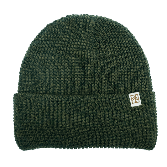 Rustek 100% Merino Wool Waffle Beanie | Green