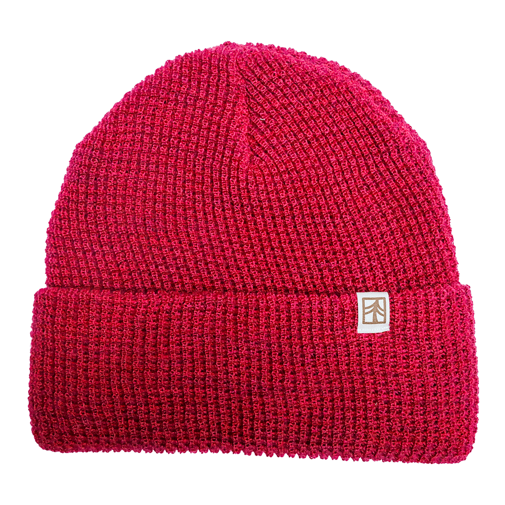 Rustek 100% Merino Wool Waffle Beanie | Pink