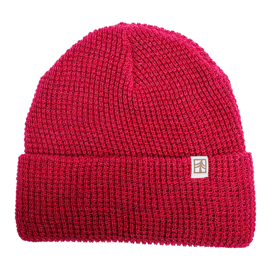Rustek 100% Merino Wool Waffle Beanie | Pink