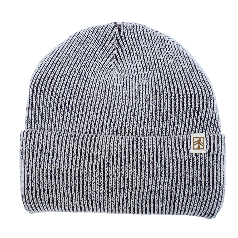 Rustek 100% Merino Wool Watch Cap | Cream/Brown Stripe