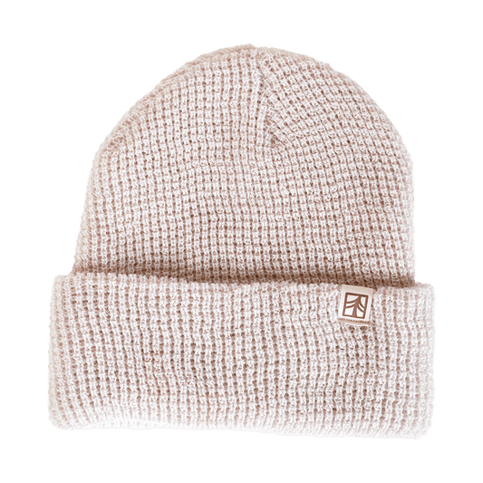 Rustek 100% Merino Wool Waffle Beanie | Cream