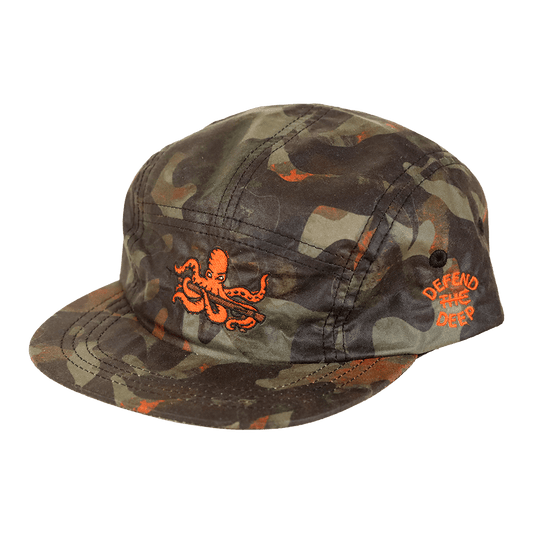 Defend the Deep Octopus DryTek Waxed Canvas Camp Cap | Kelp Camo