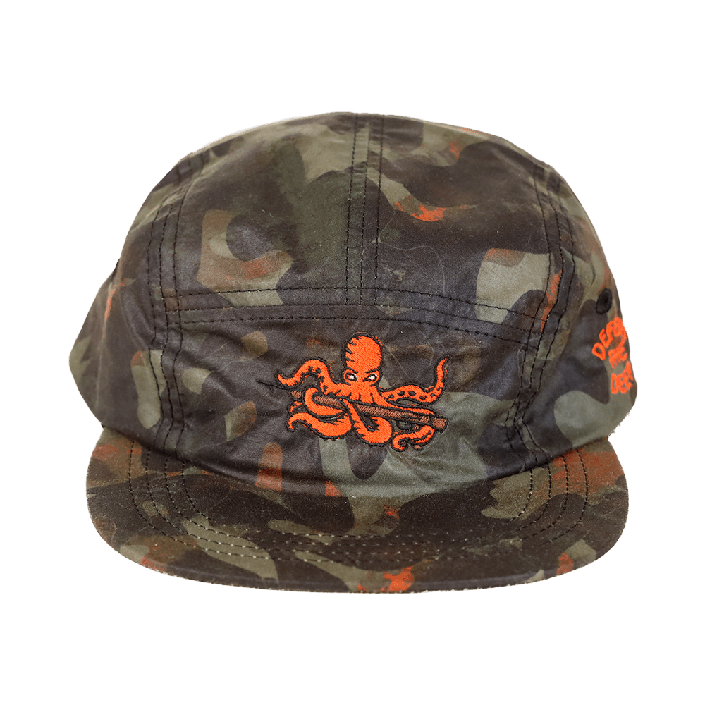 Defend the Deep Octopus DryTek Waxed Canvas Camp Cap | Kelp Camo