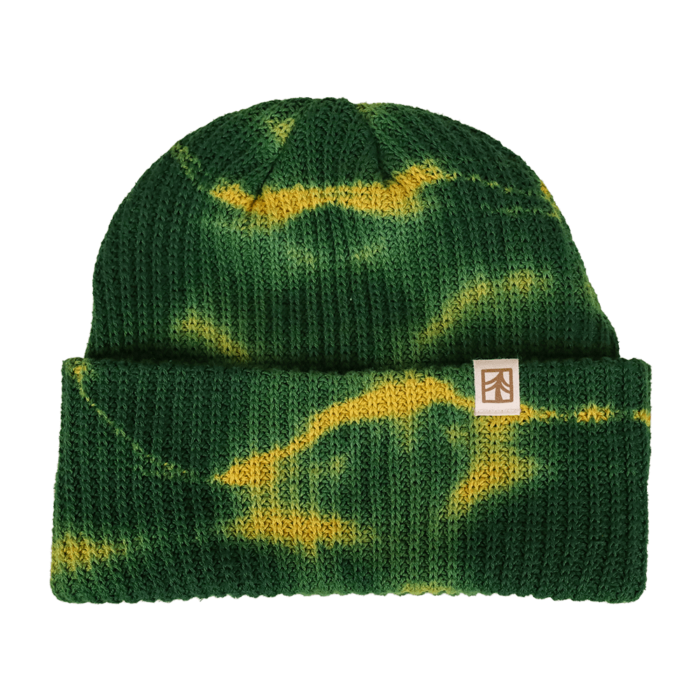 Rustek 100% Organic Cotton Beanie | Green/Yellow Tie Dye