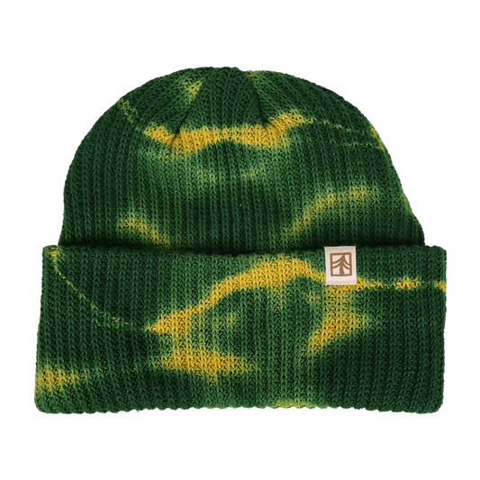 Rustek 100% Organic Cotton Beanie | Green/Yellow Tie Dye