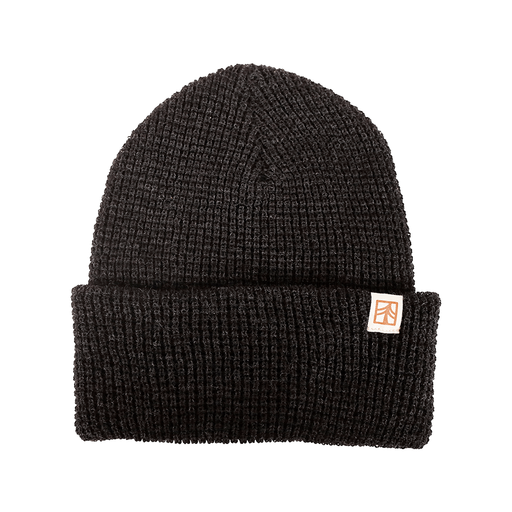 Rustek 100% Merino Wool Waffle Beanie | Heather Black