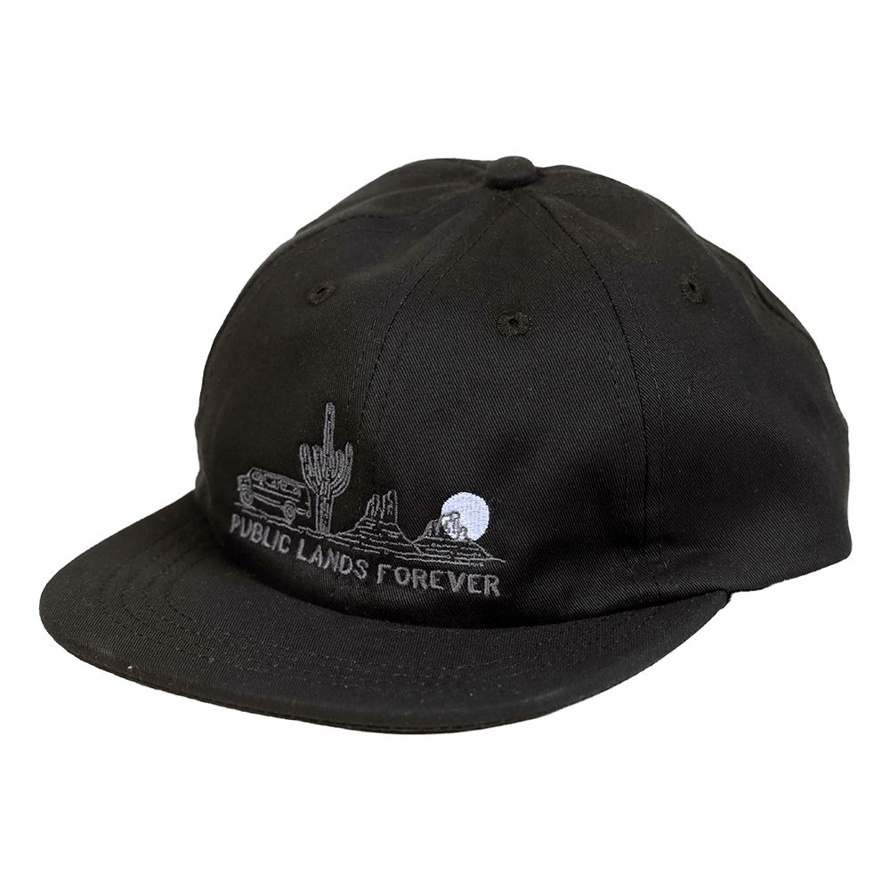 Public Lands Forever 100% Organic Cotton Dad Hat | Black