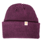 Rustek Recycled Cotton Stripe Beanie | Black/Eggplant