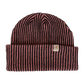 Rustek Recycled Cotton Stripe Beanie | Black/Dusty Pink