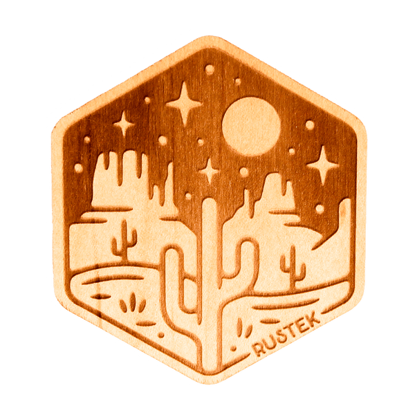 Moonlight Mesa Wood Sticker - Rustek