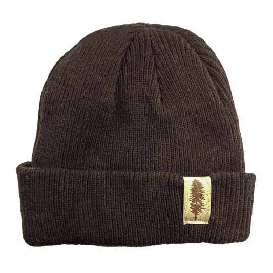 Doug Fir 100% Merino Wool + Cork Beanie | Black