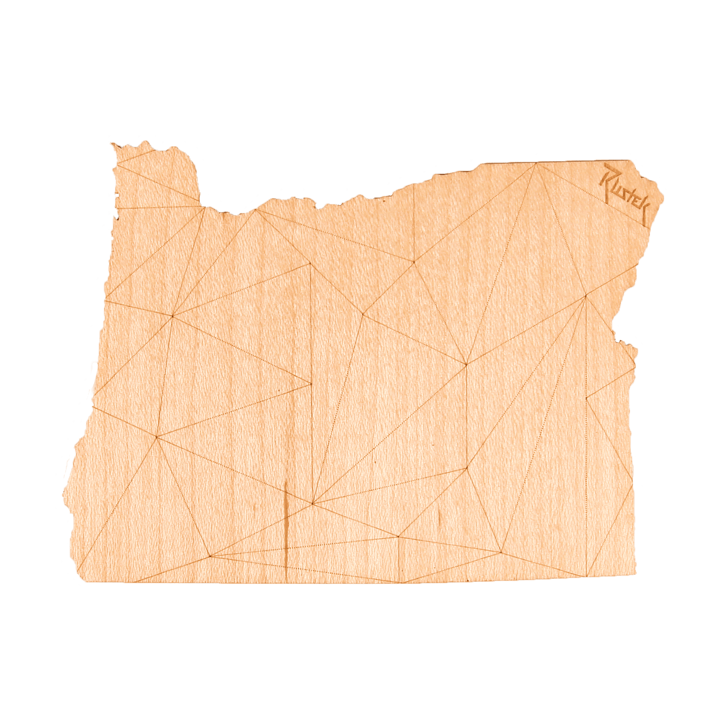 Geo Oregon Wood Sticker - Rustek