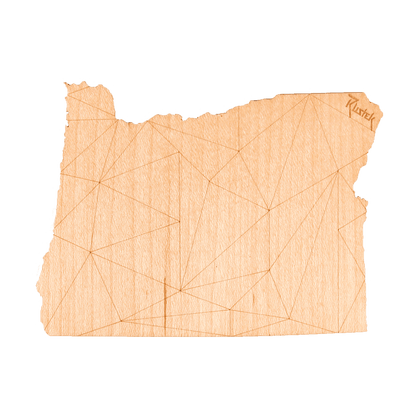 Geo Oregon Wood Sticker - Rustek