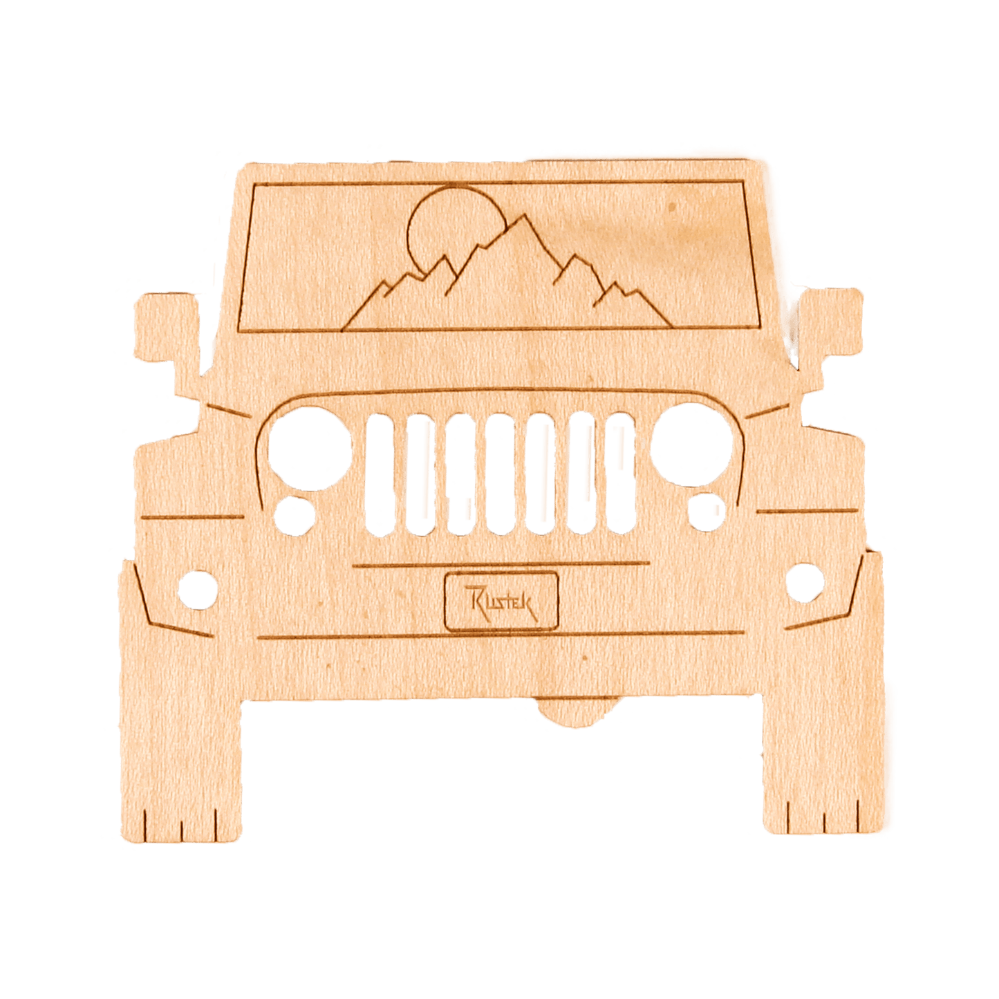 To The Mountains! Wood Sticker - Rustek