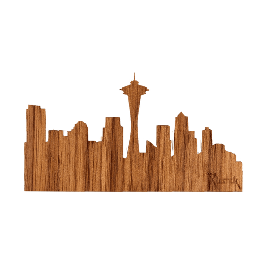 Seattle Skyline Wood Sticker - Rustek