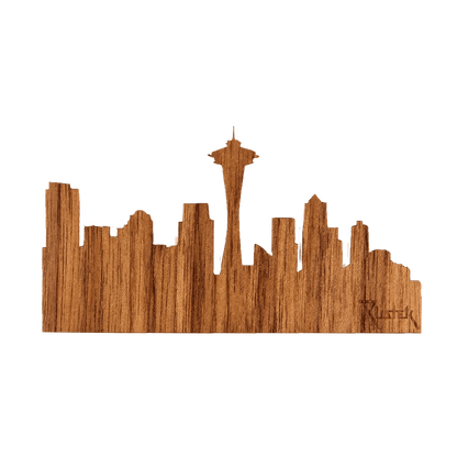 Seattle Skyline Wood Sticker - Rustek