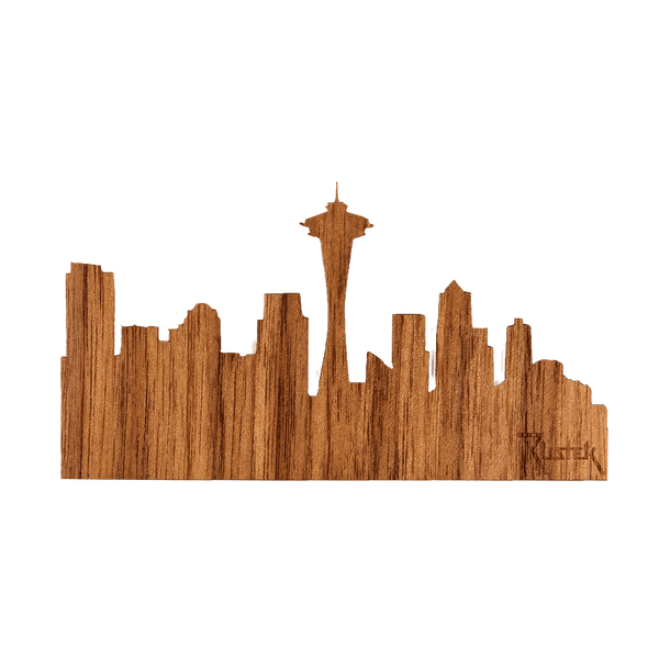 Seattle Skyline Wood Sticker - Rustek