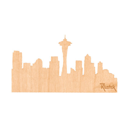 Seattle Skyline Wood Sticker - Rustek