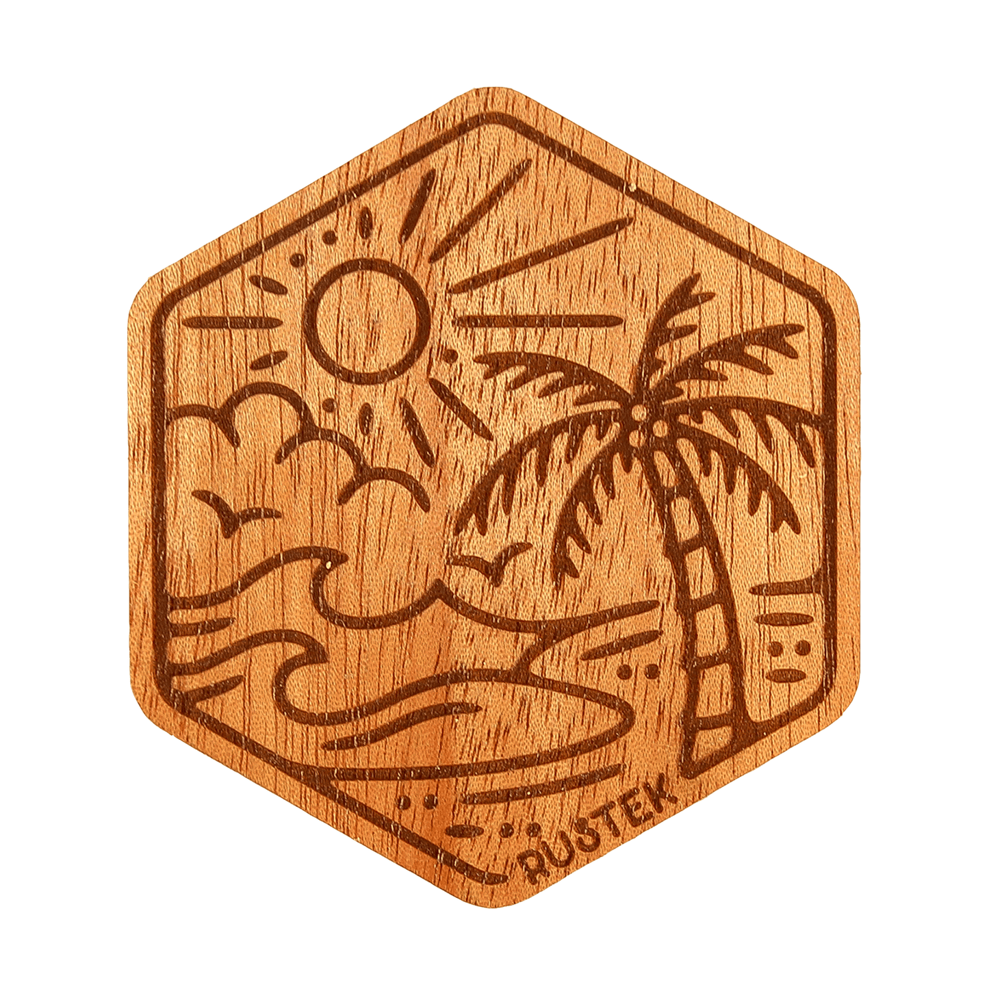 Palm Island Wood Sticker