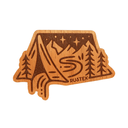 Camping InTent Wood Sticker